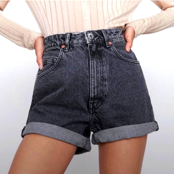 Frank & Oak Pants - Frank and Oak High Waist Denim Shorts